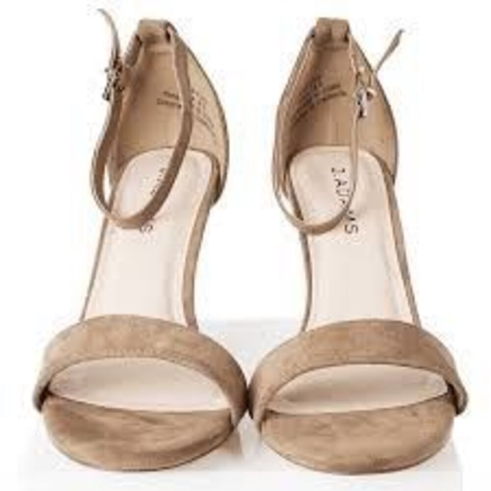 J Adams Women's Size 11 Shirley Ankle Strap Heeled Sandals Light Brown Suede NEW